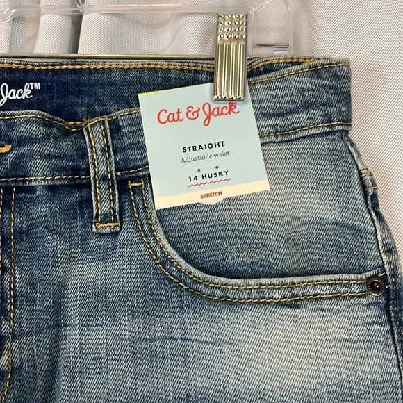 Cat & Jack Straight Leg Adjustable Waist Jean Size 14 Husky NWT - Picture 7 of 9